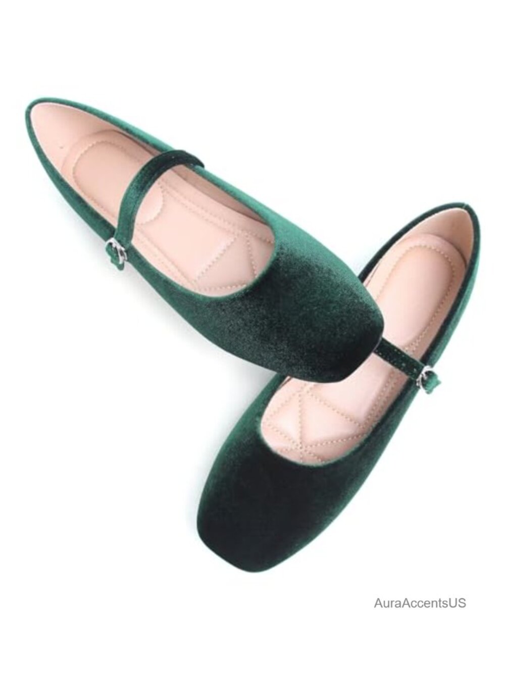 Women Mary Jane Square Toe Ballet Flats Slip-On Loafers Ankle Strap
